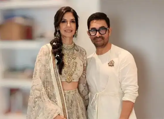 Gauri Spratt and Aamir Khan on their wedding day